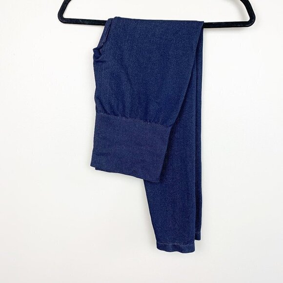 Spanx Assets Leggings Denim Look Navy Blue Size XL - Picture 1 of 4